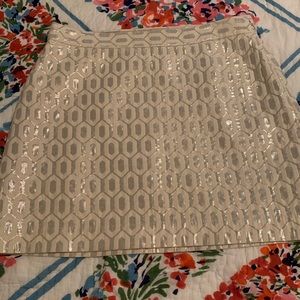 Banana republic metallic printed mini skirt